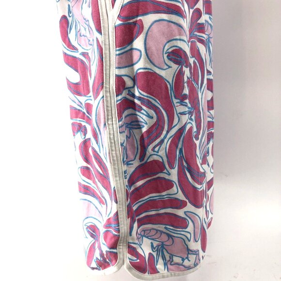 Womens Sporty Beach Strapless Pink Lobster Ruffled Cover Up Pockets Dress Sz L - Picture 5 of 14